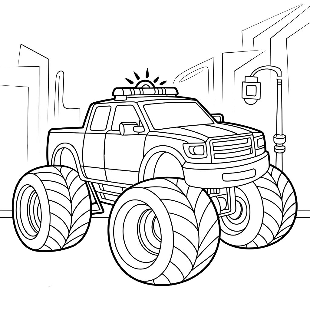 desenho de monster truck para colorir
