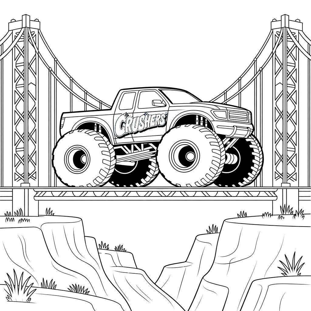 desenho monster truck para colorir