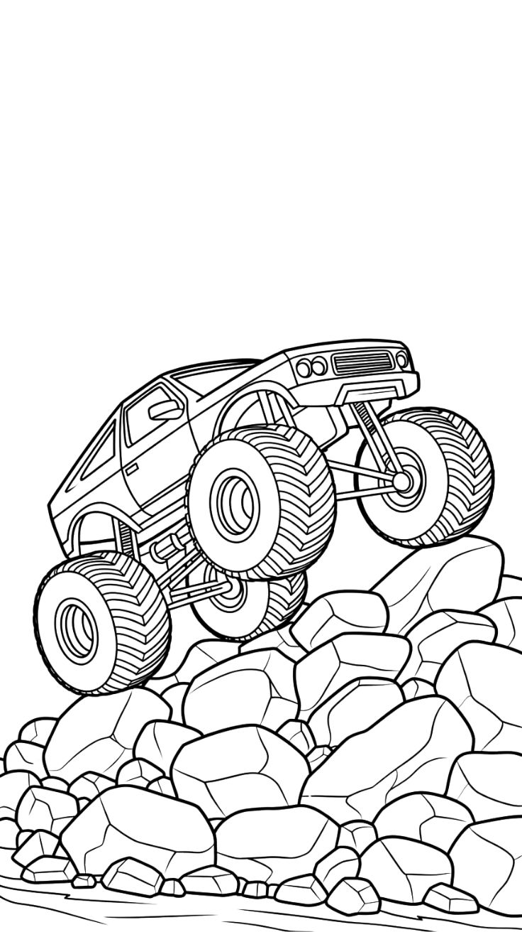 monster trucks para colorir