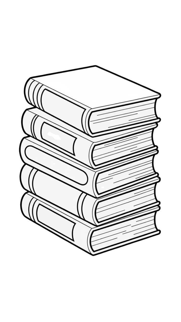 desenho de livro aberto para colorir