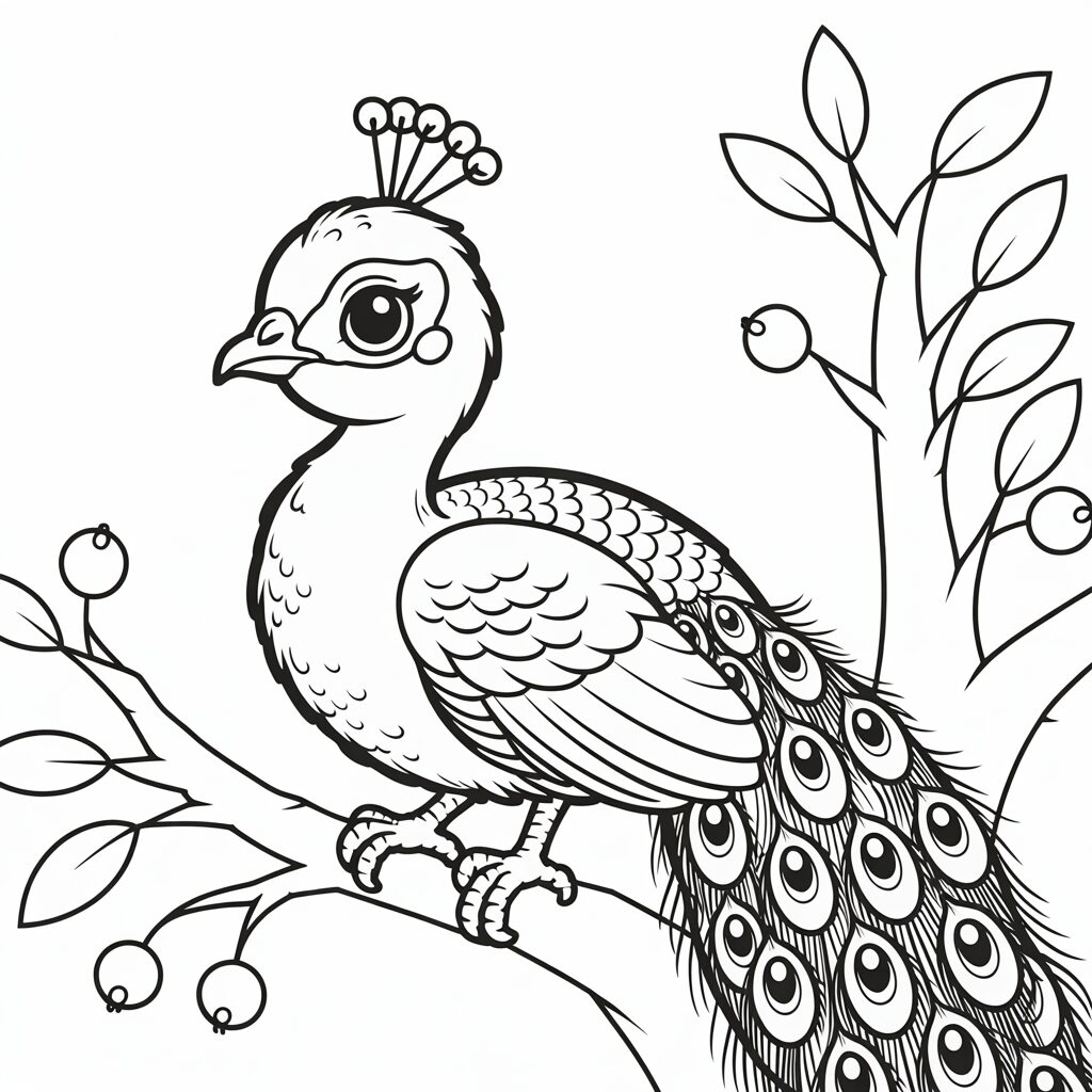 imagens de pavão para colorir