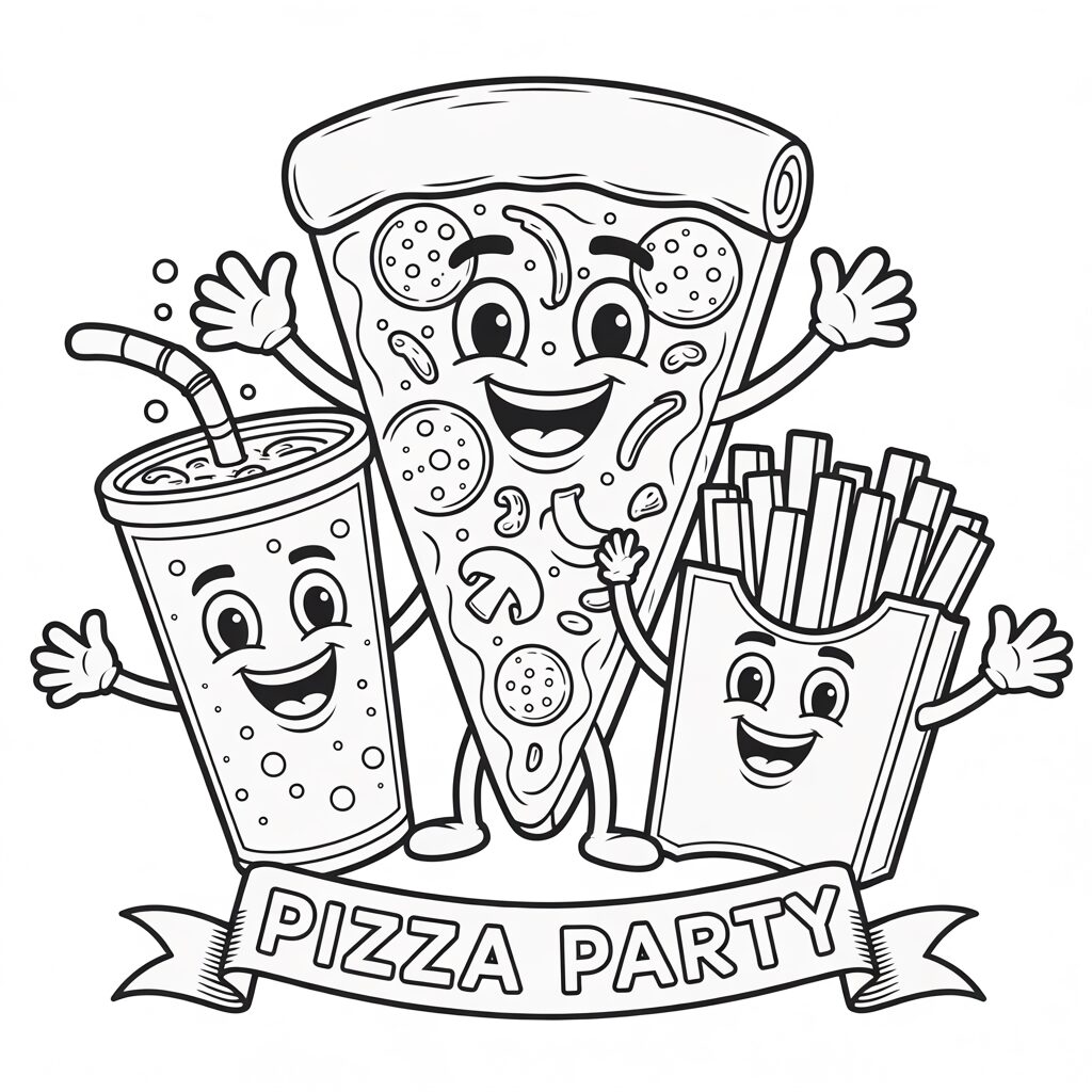 desenho para colorir de pizza