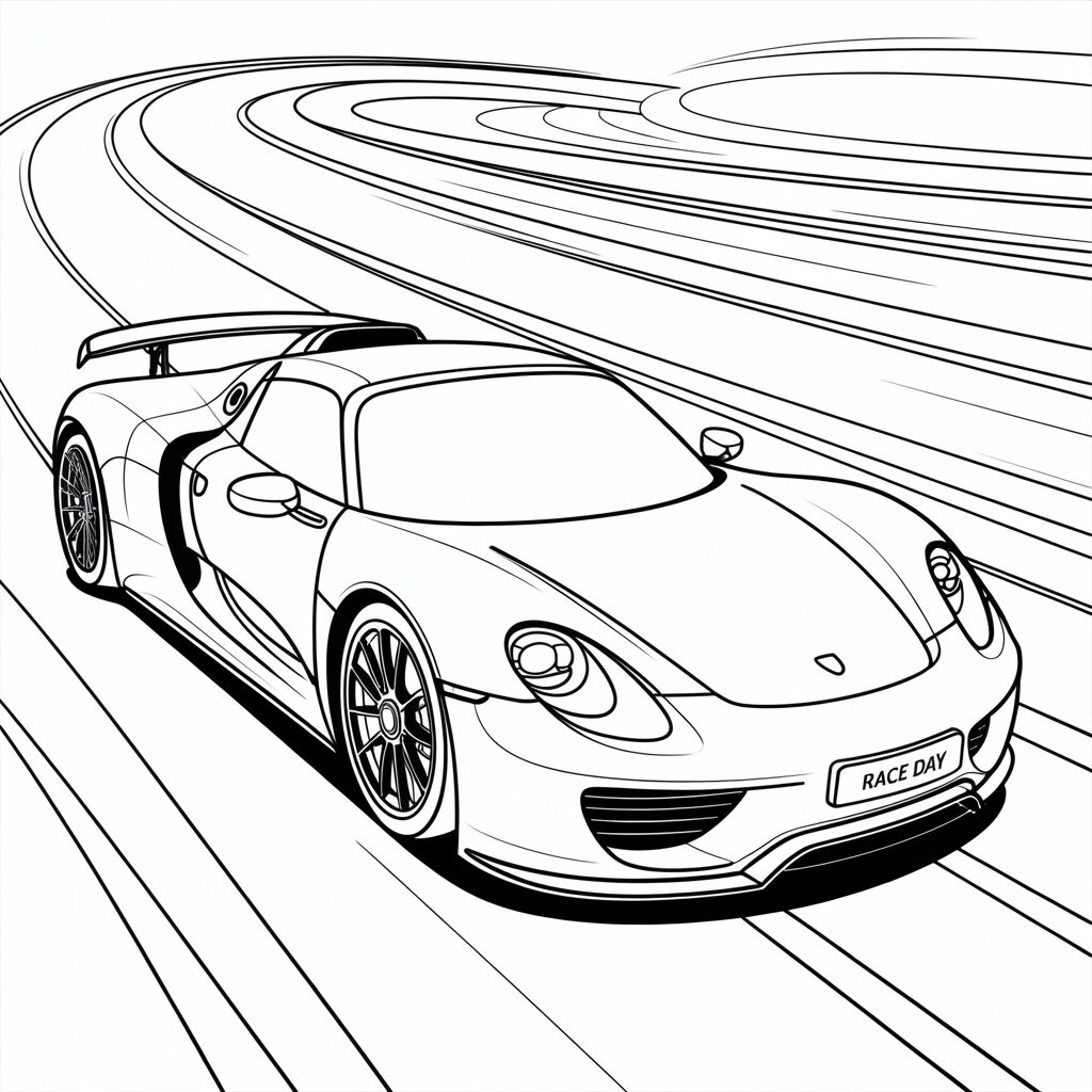 desenho para colorir porsche