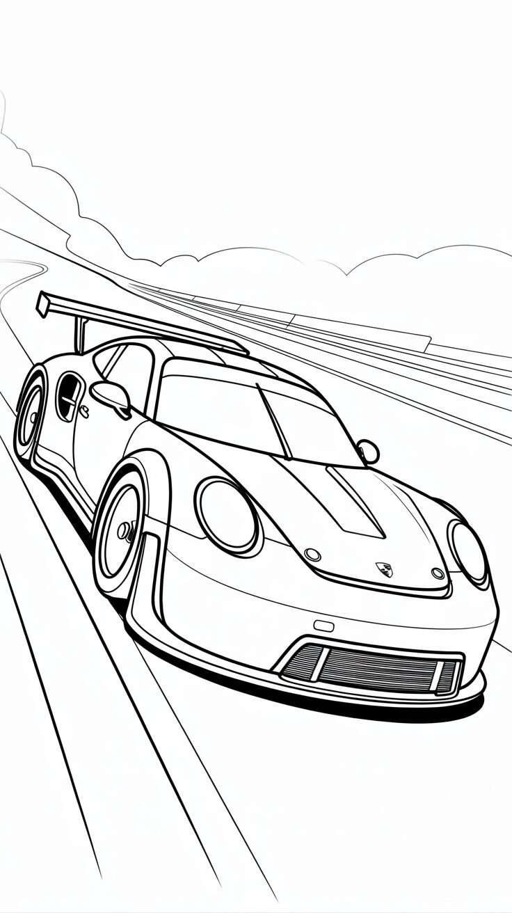 porsche para colorir