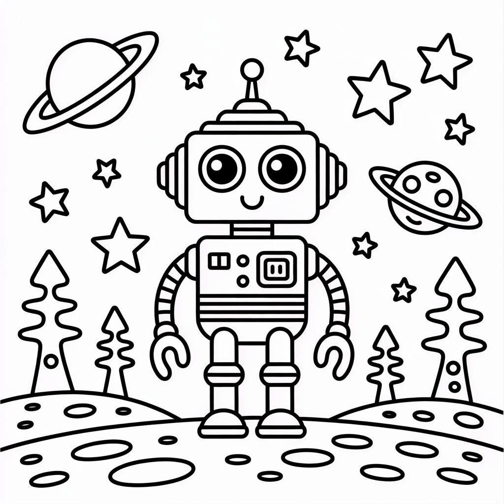 robô para imprimir e colorir