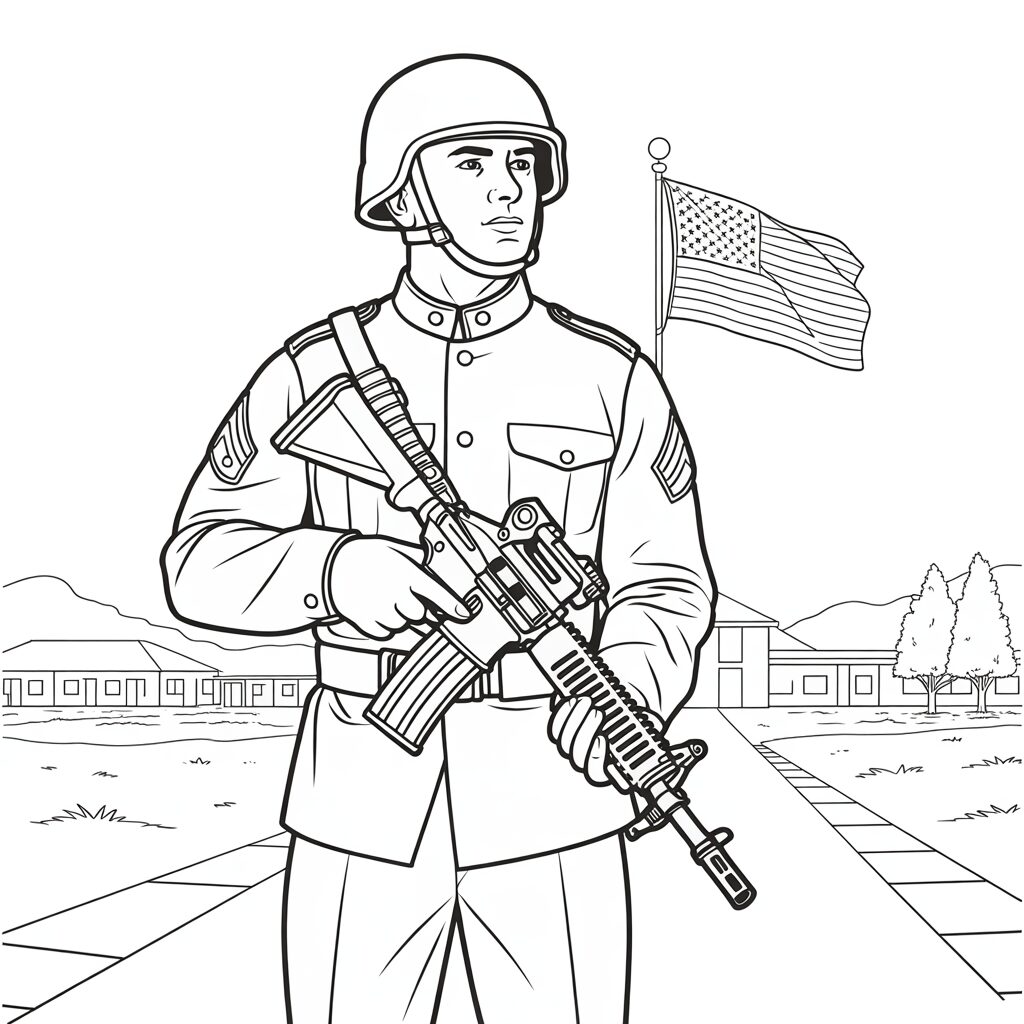 desenho dia do soldado para colorir