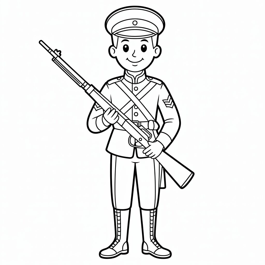 desenho de um soldado para colorir