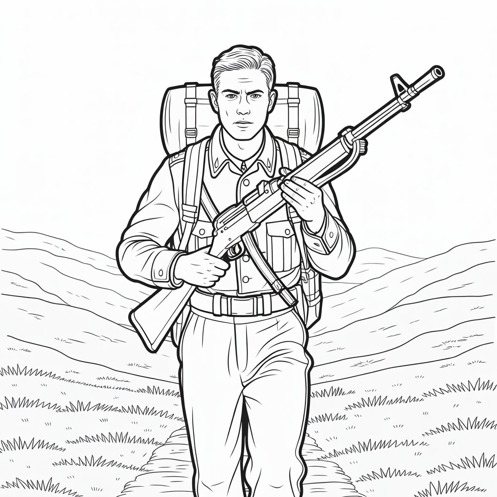 desenho do dia do soldado para colorir