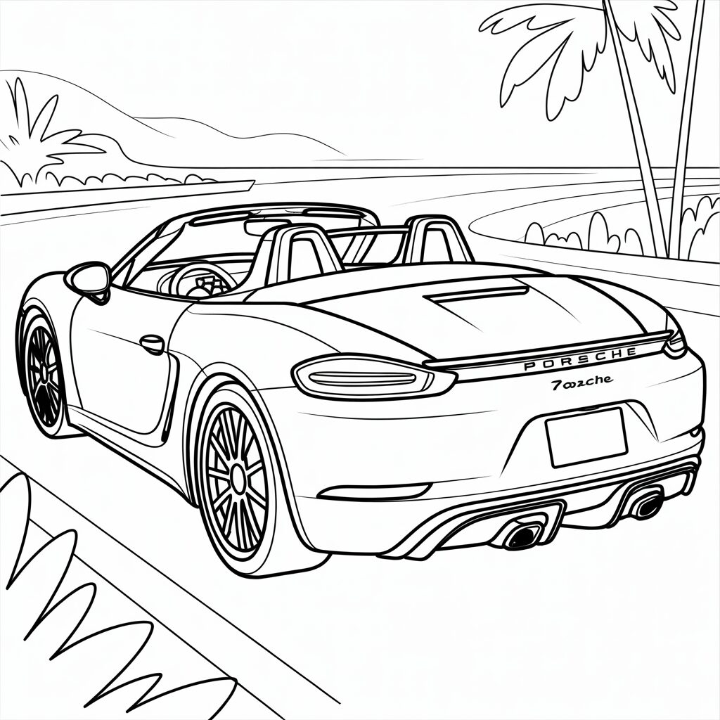 carro porsche para colorir