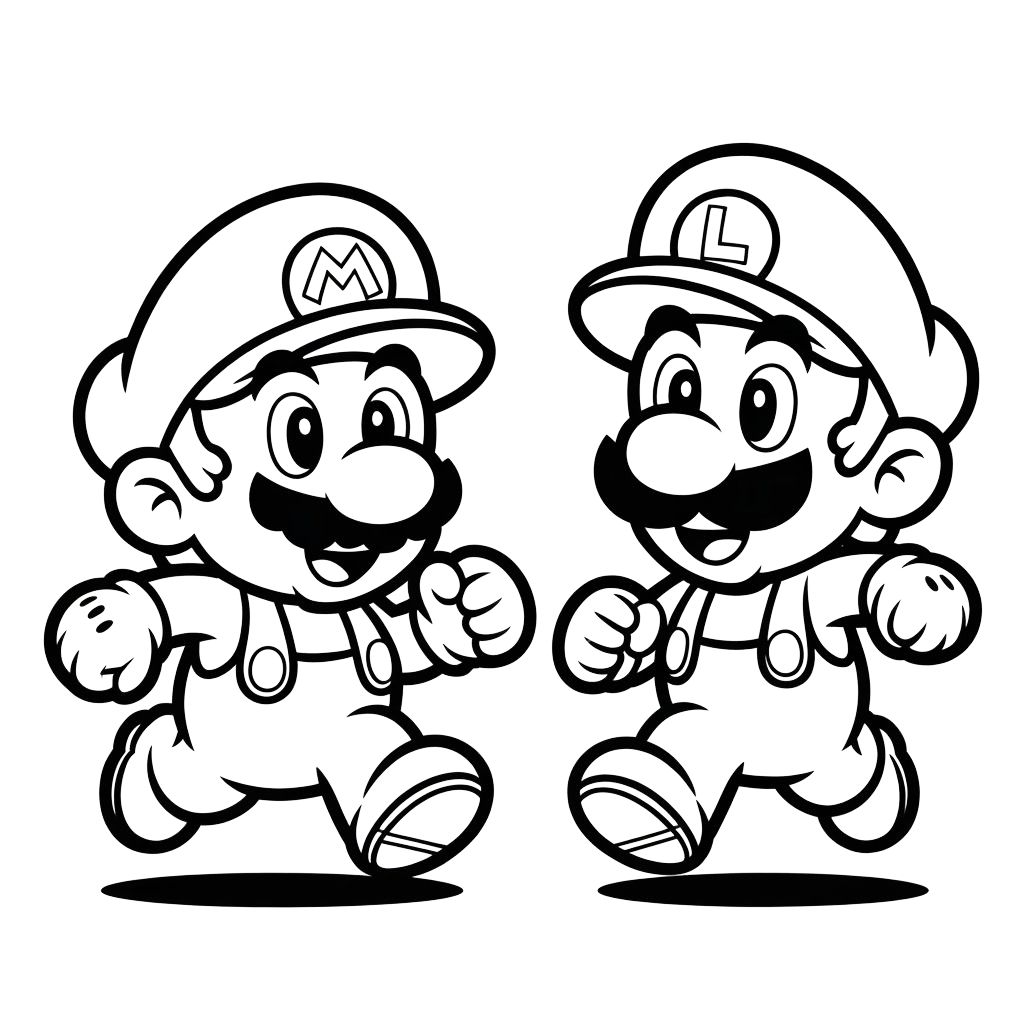 desenhos para colorir do mario e luigi