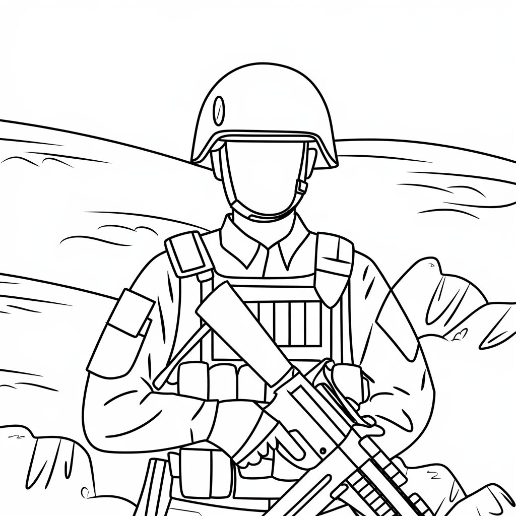 desenho de soldado para colorir