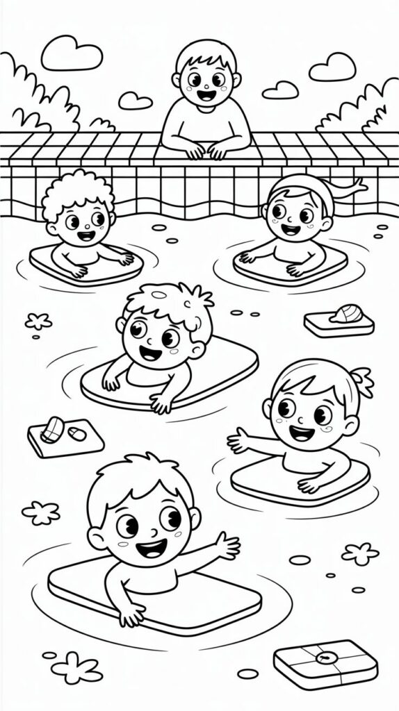 desenho para colorir piscina