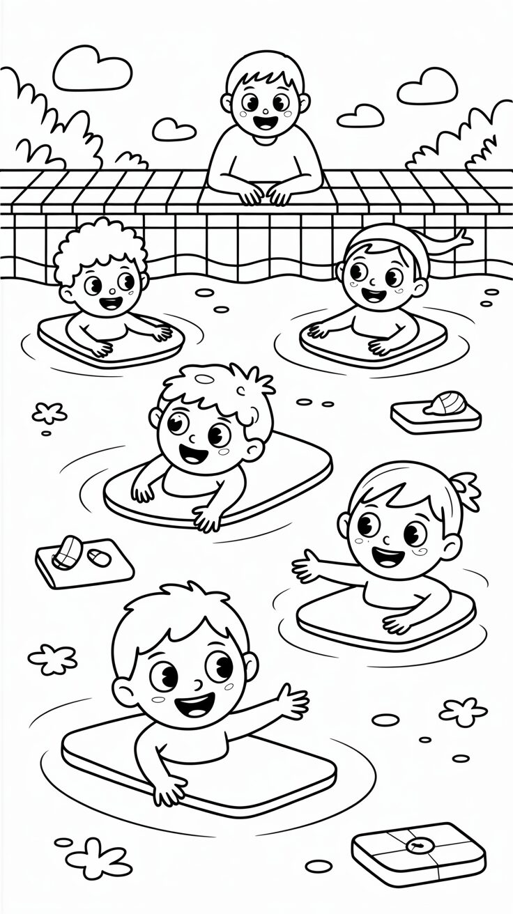 desenho para colorir piscina