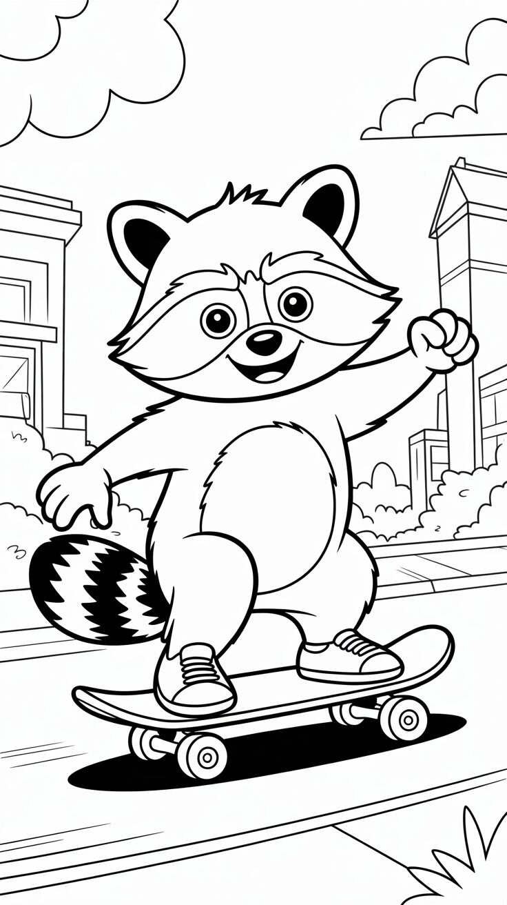 desenho animado guaxinim colorido