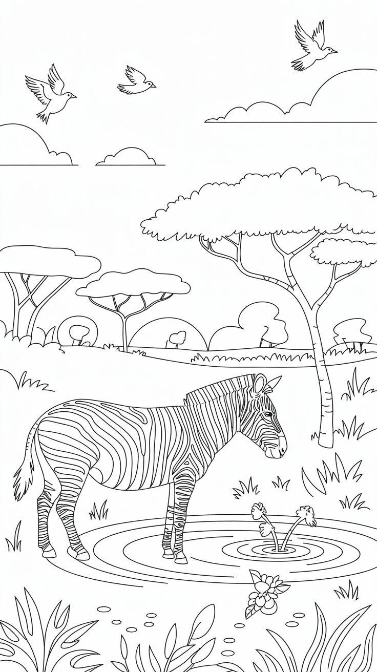 coloring sheet zebra
