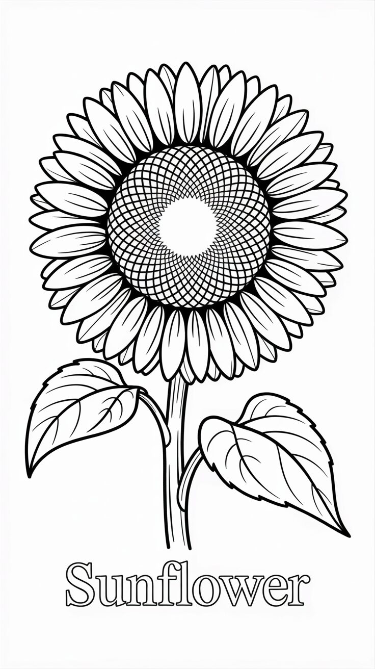 desenhos de girassol para colorir