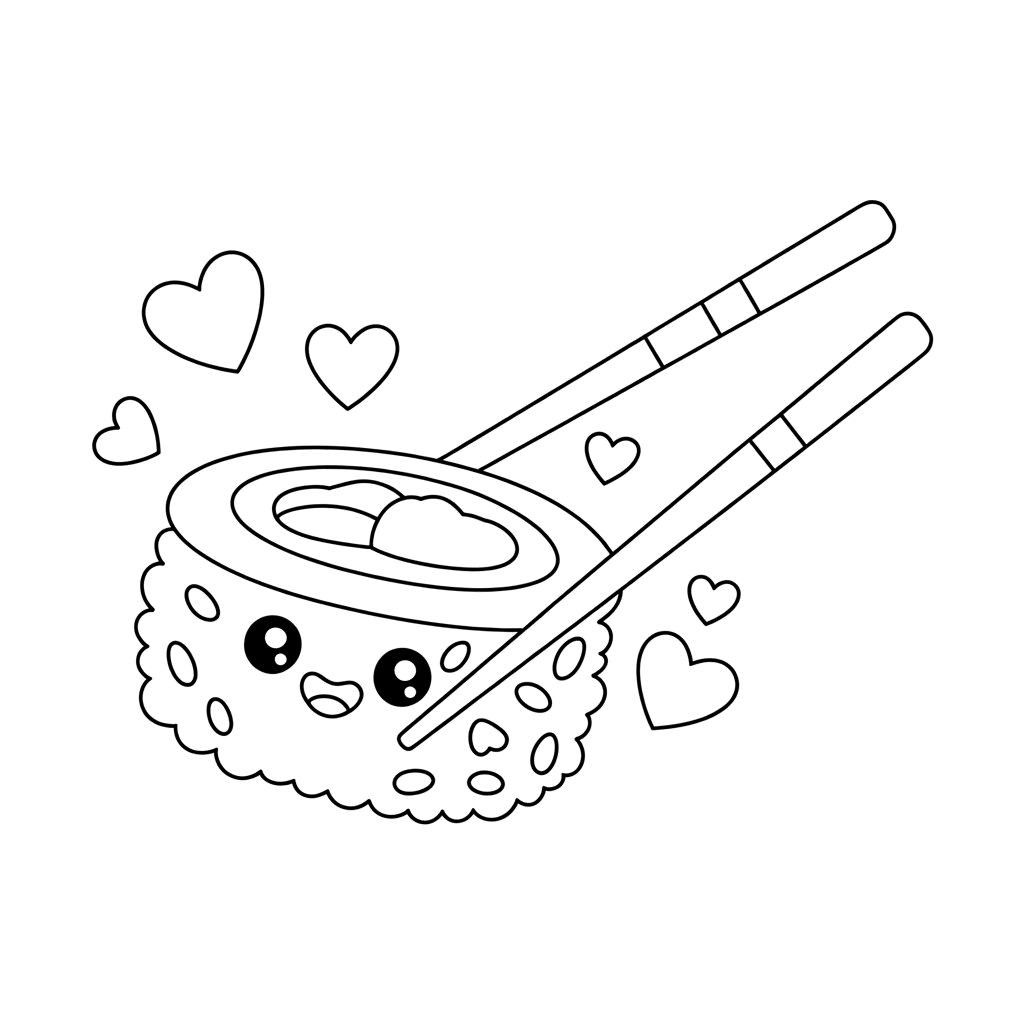 desenho de sushi para colorir