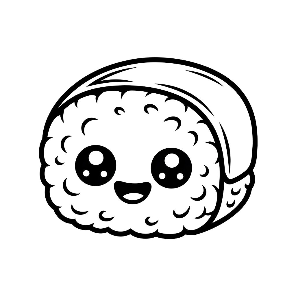 desenhos para colorir kawaii sushi