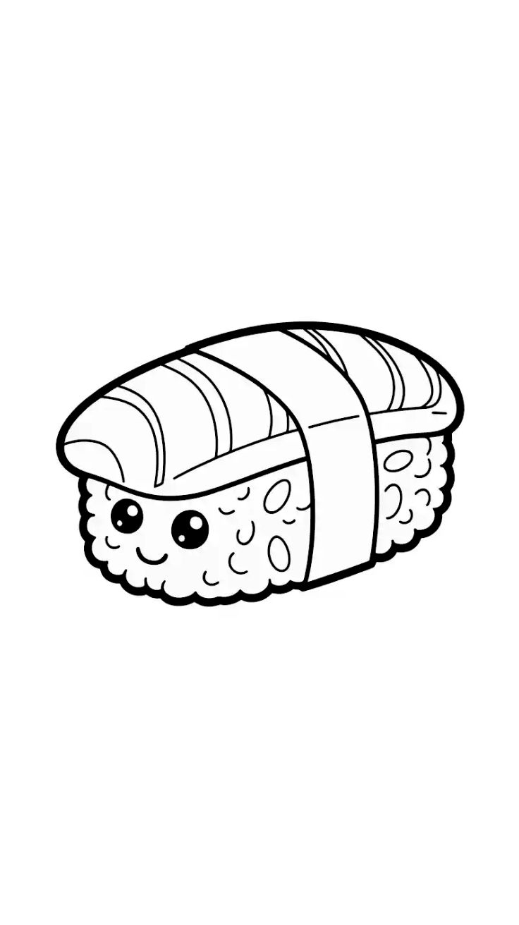 sushi kawaii para colorir