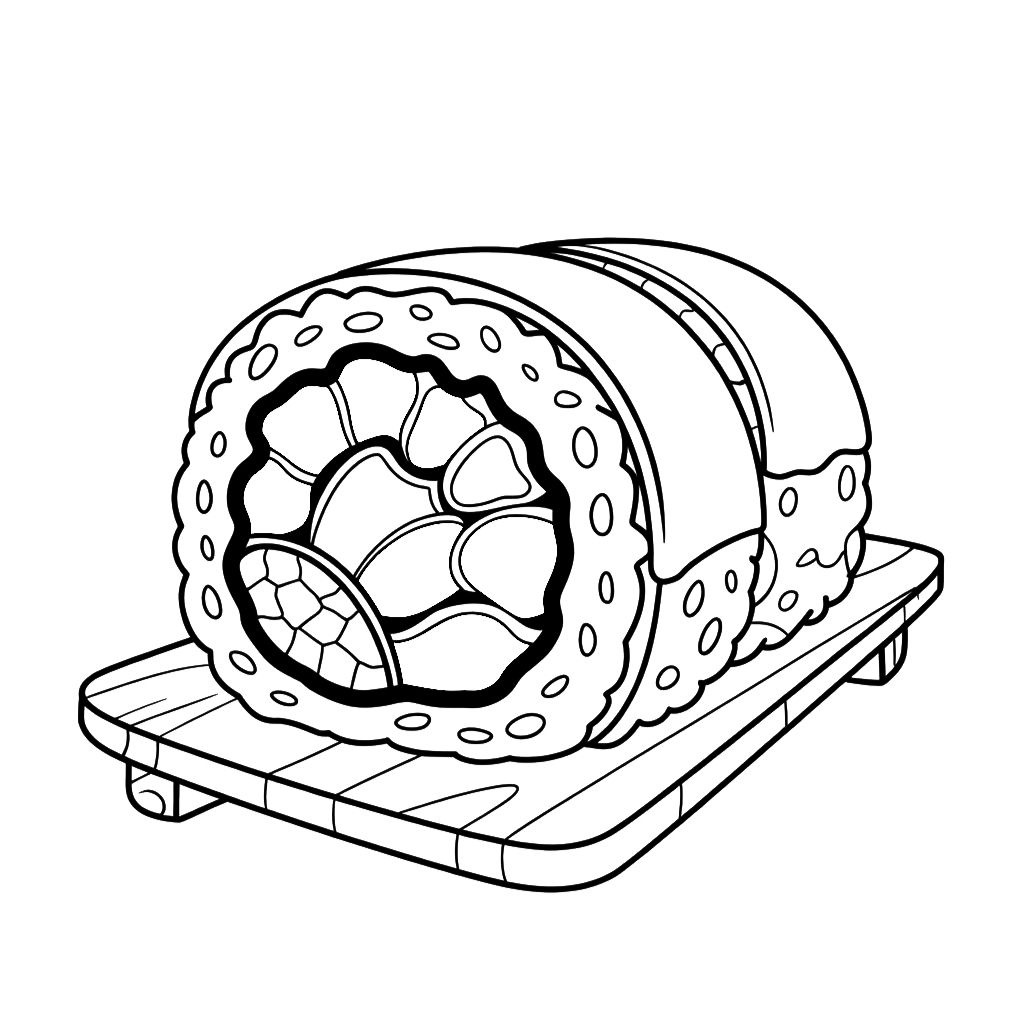 sushi para colorir