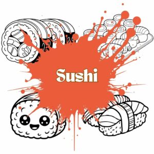 Desenho De Sushi Para Colorir