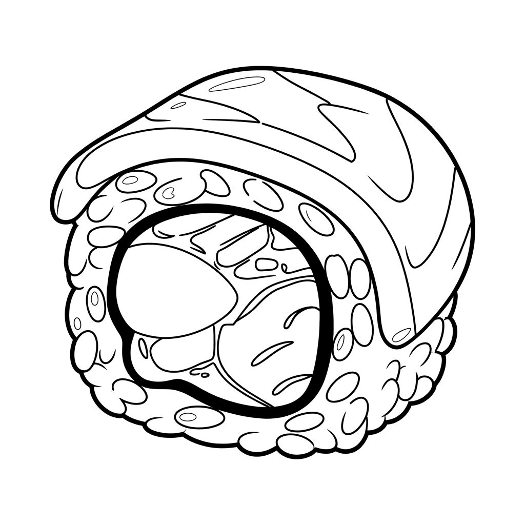 desenho para colorir de sushi