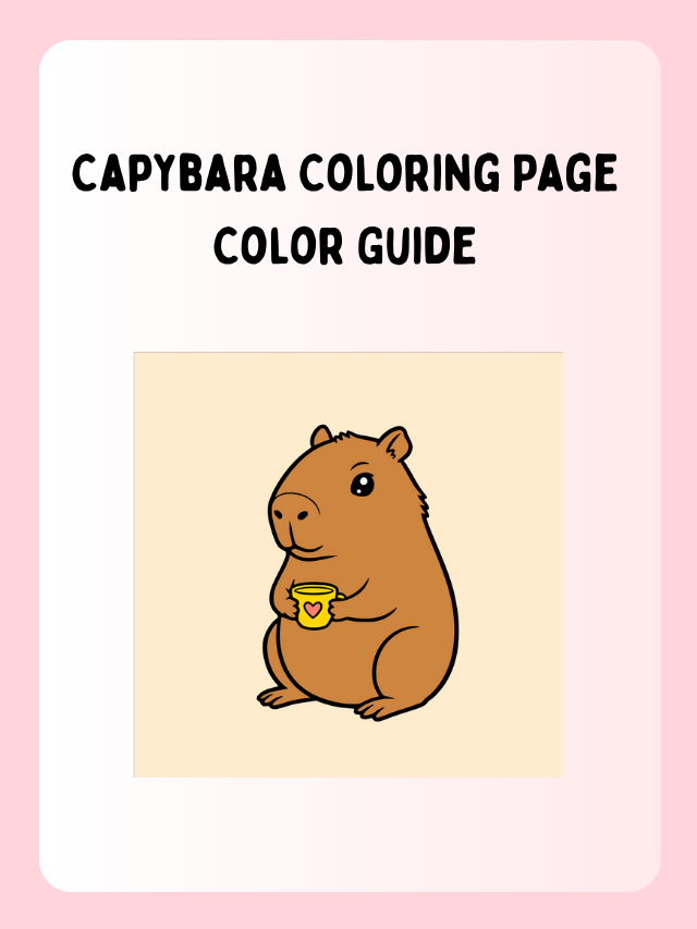 Capybara Coloring Page Color Guide
