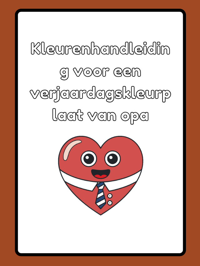 Kleurenhandleiding voor een verjaardagskleurplaat van opa