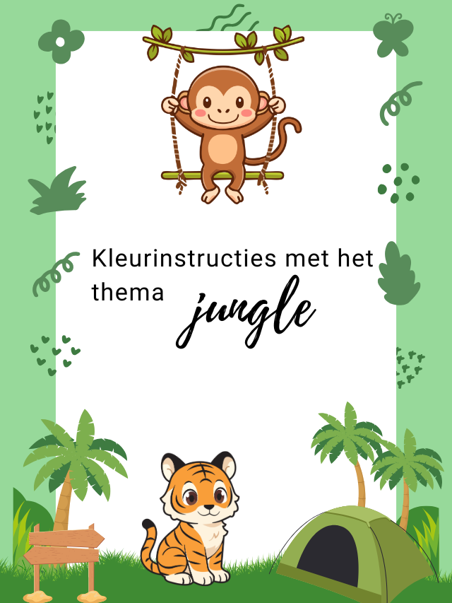 Kleurinstructies met het thema jungle