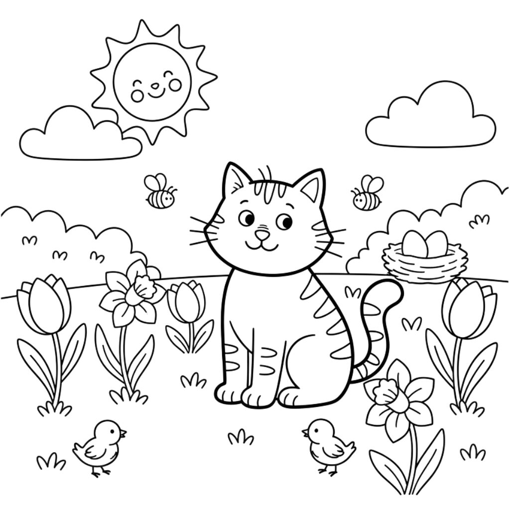 Dikkie Dik página para colorir de primavera