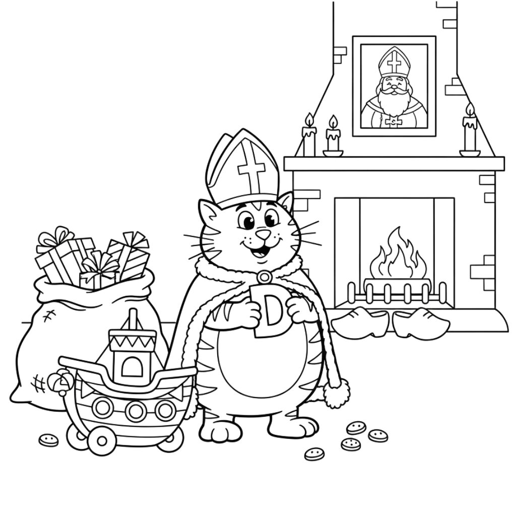 Dikkie Dik página para colorir de São Nicolau